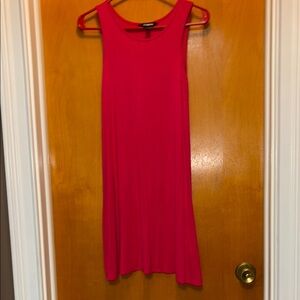 Express Vibrant Red Sleeveless Midi Dress